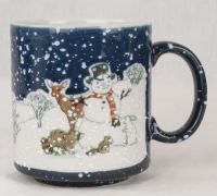 Otagiri Winter Scene with Snowman Stoneware Coffee Mug